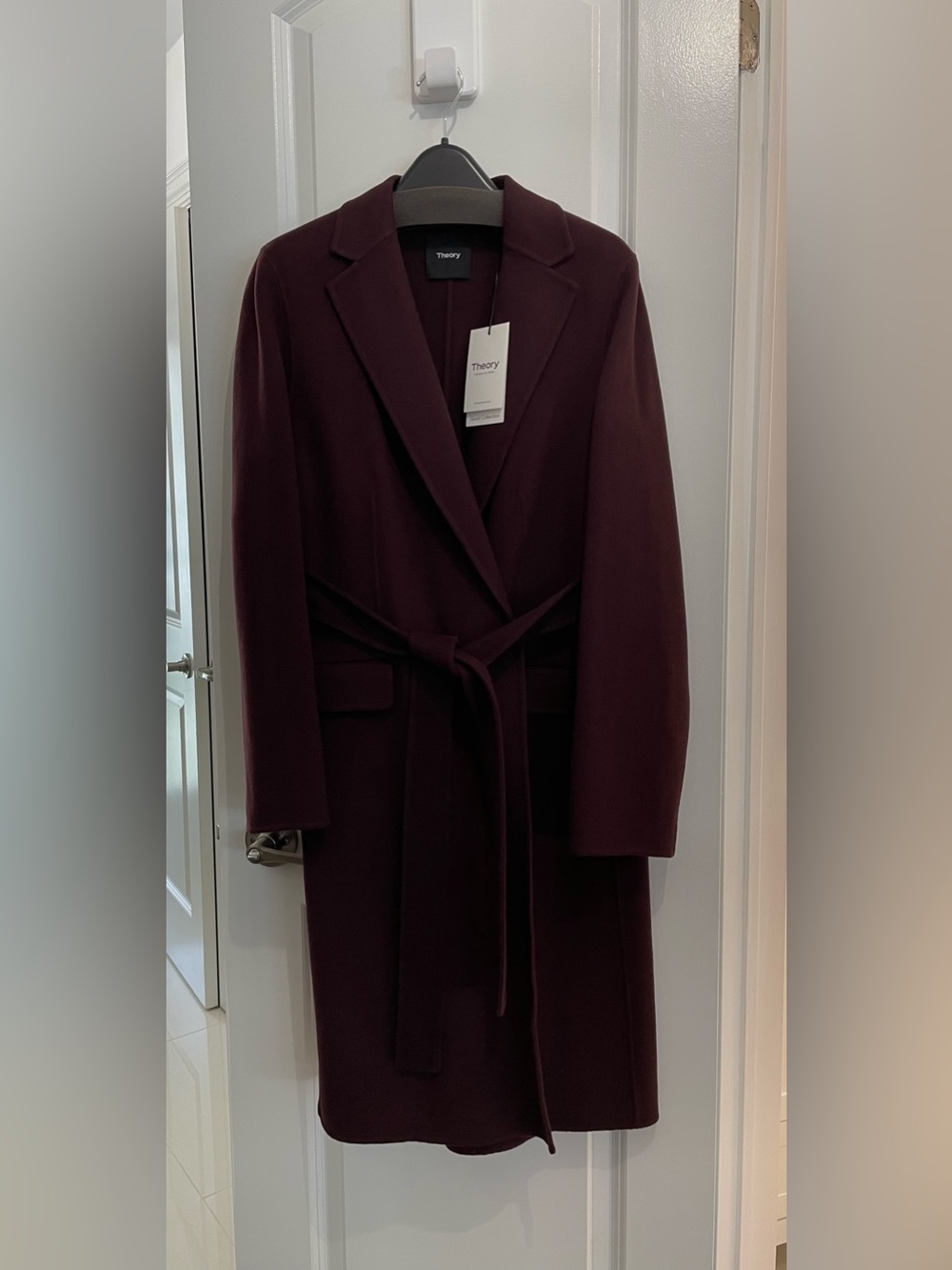 NWT Theory Wool-Cashmere Blend Belt Coat